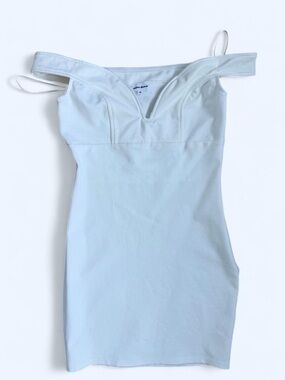 Super down cream square neck minidress size m